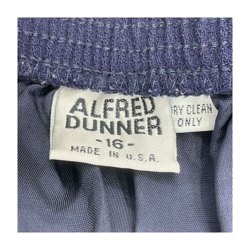 Alfred Dunner Pencil Skirt Women's 16 Navy Lined Straight Elastic Waist Pull On - Picture 4 of 6